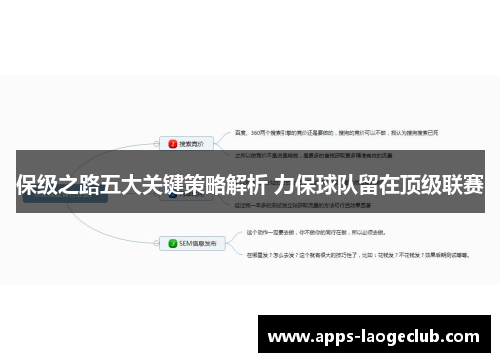 保级之路五大关键策略解析 力保球队留在顶级联赛