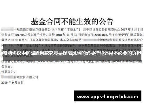 赞助协议中的降级条款究竟是保障风险的必要措施还是不必要的负担 赞助协议中的降级条款究竟是保障风险的必要措施还是不必要的负担