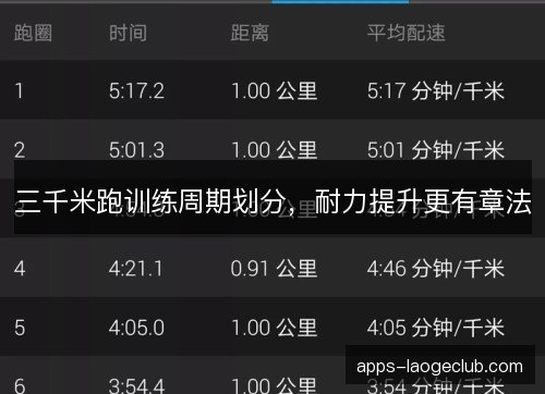 三千米跑训练周期划分，耐力提升更有章法